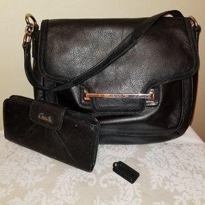 Coach Taylor Leather Flap shoulder bag and wallet